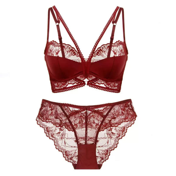 Amorette Lace Set Dark Red